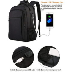 Travel Laptop Backpack with USB Charging Port - Waterproof