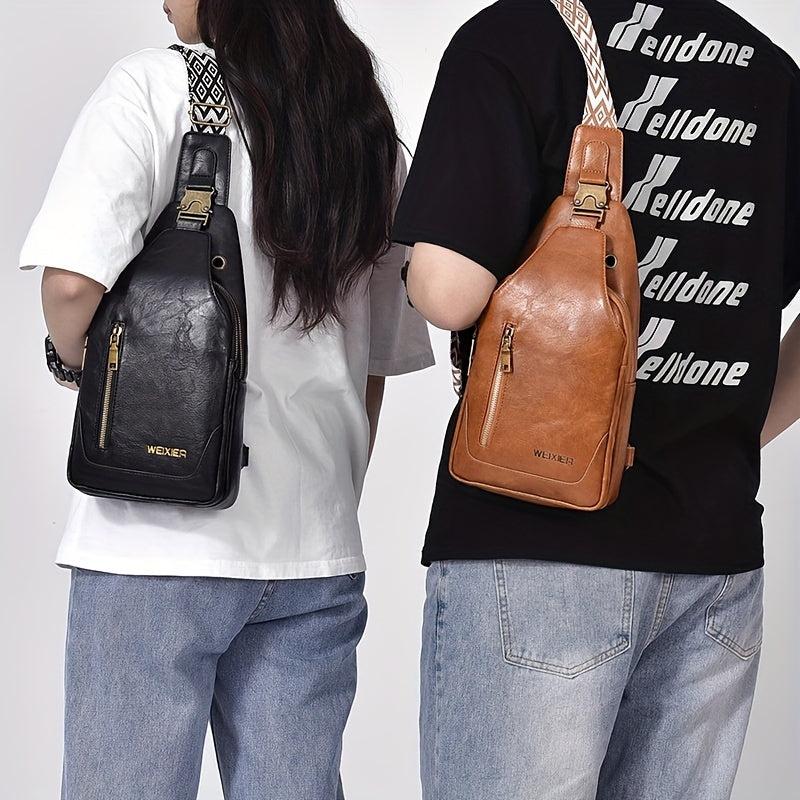 Large Capacity Waterproof PU Leather Chest Bag With Quick Buckle