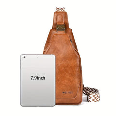 Large Capacity Waterproof PU Leather Chest Bag With Quick Buckle