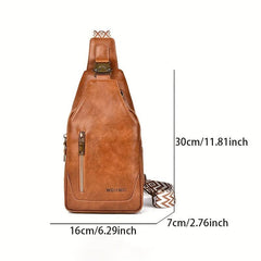 Large Capacity Waterproof PU Leather Chest Bag With Quick Buckle