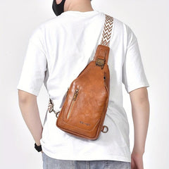 Large Capacity Waterproof PU Leather Chest Bag With Quick Buckle