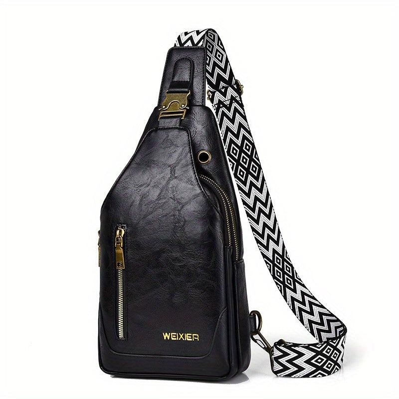 Large Capacity Waterproof PU Leather Chest Bag With Quick Buckle
