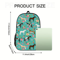 Vintage Floral Horses Print Backpack Casual School Bag
