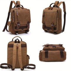 Canvas Messenger Bag Shoulder Sling Backpack Travel Backpack
