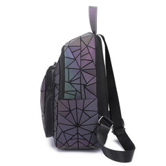 Luminous Geometric Backpack Holographic Reflective Bag
