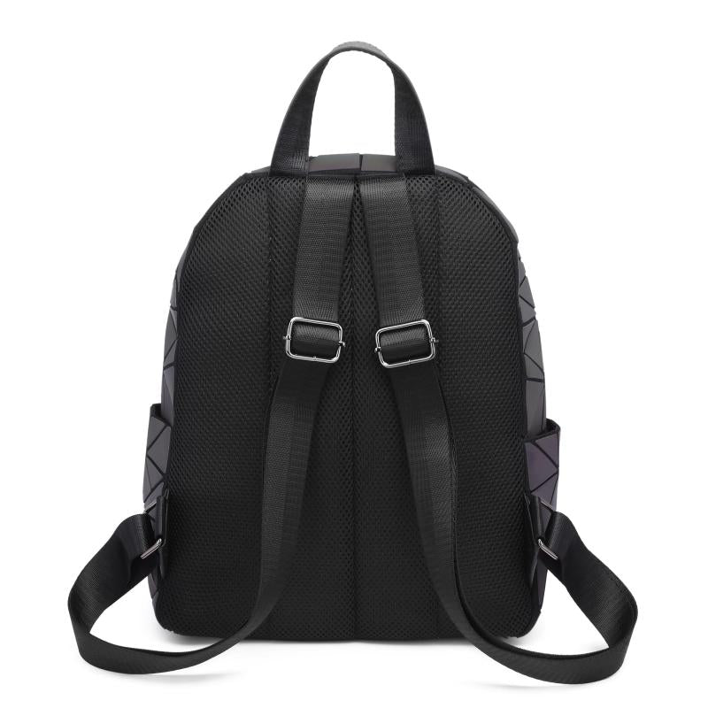 Luminous Geometric Backpack Holographic Reflective Bag
