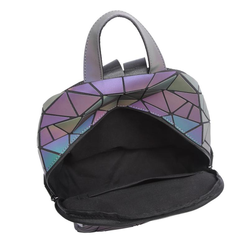 Luminous Geometric Backpack Holographic Reflective Bag