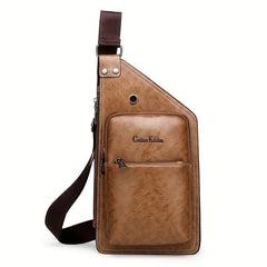 Casual PU Leather Shoulder Bag Small Chest Bag Crossbody Bag