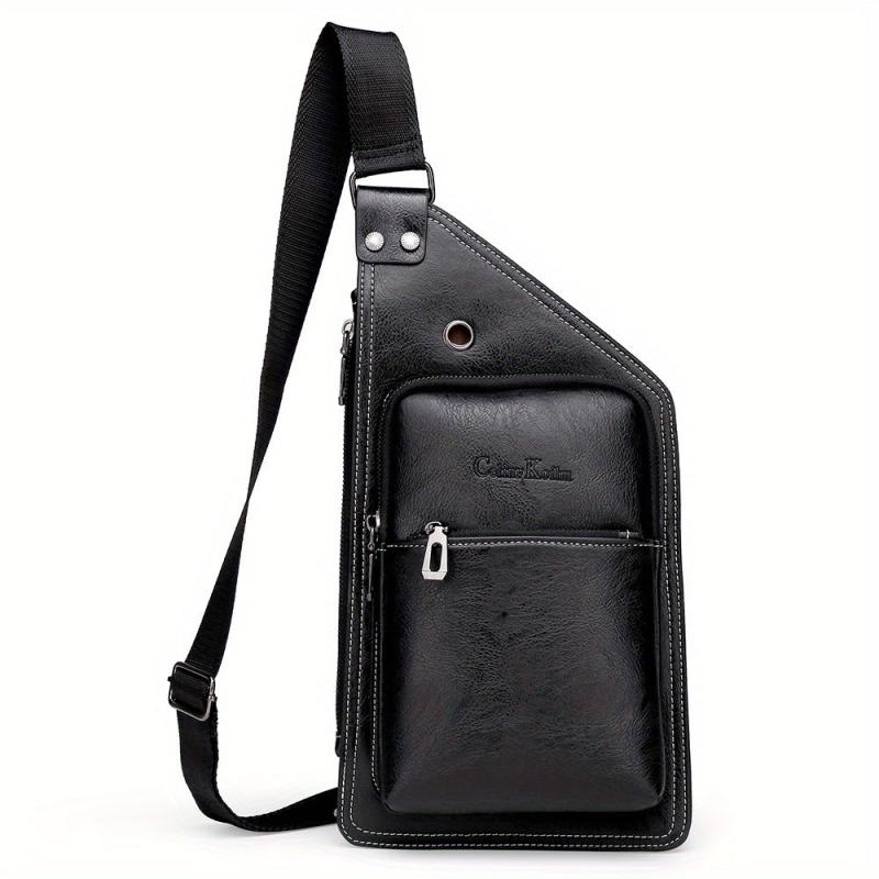Casual PU Leather Shoulder Bag Small Chest Bag Crossbody Bag