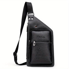 Casual PU Leather Shoulder Bag Small Chest Bag Crossbody Bag