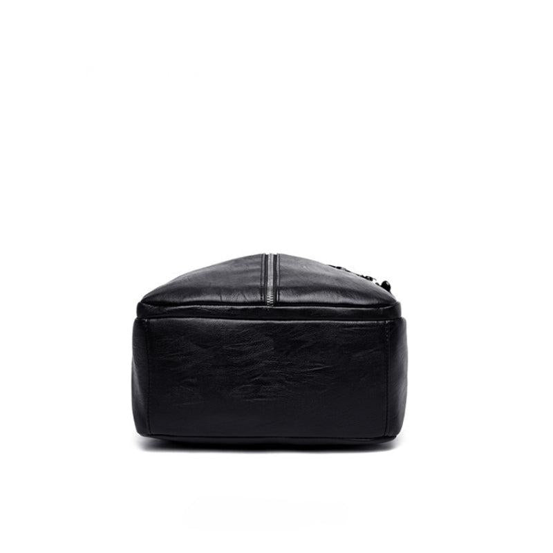 PU Leather Backpack Student Schoolbag Travel Bag Daily Use Versatile Bag
