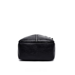 PU Leather Backpack Student Schoolbag Travel Bag Daily Use Versatile Bag