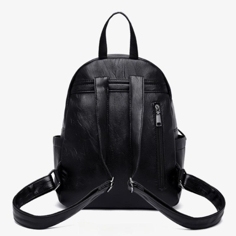 PU Leather Backpack Student Schoolbag Travel Bag Daily Use Versatile Bag