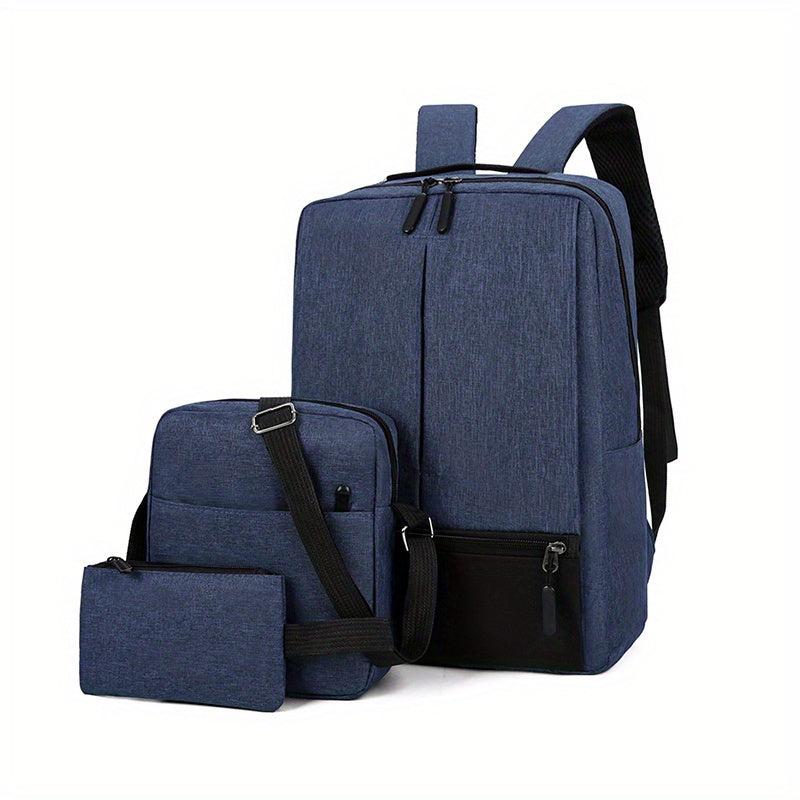 Men's Large Capacity Laptop Backpack Set