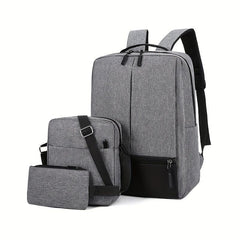 Men's Large Capacity Laptop Backpack Set