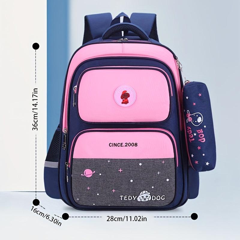 2pcs Backpack And Pen Bag Set for Elementary School Kids