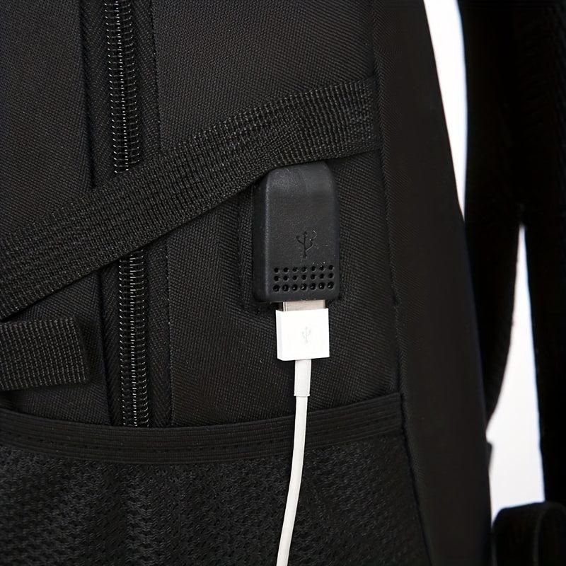 Men's Backpack USB Charging Port Large Capacity Travel Bag Schoolbag