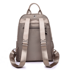 Khaki Backpack Double Shoulder Bag Travel Lightweight Casual Women's