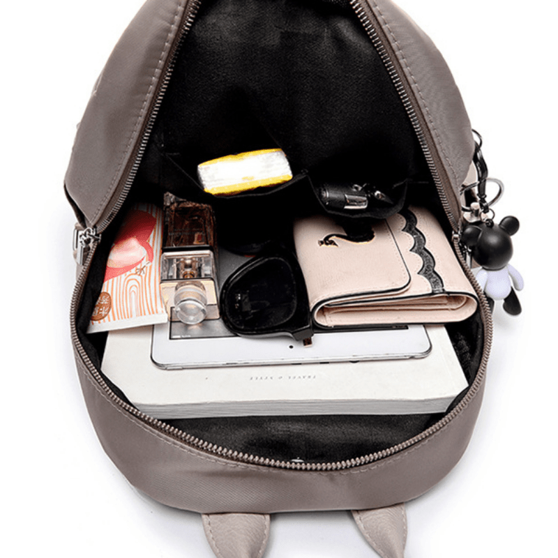 Khaki Backpack Double Shoulder Bag Travel Lightweight Casual Women's