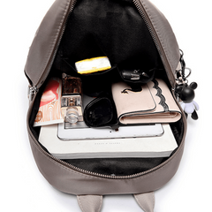 Khaki Backpack Double Shoulder Bag Travel Lightweight Casual Women's