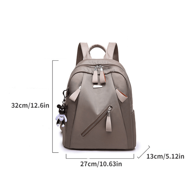 Khaki Backpack Double Shoulder Bag Travel Lightweight Casual Women's