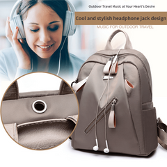 Khaki Backpack Double Shoulder Bag Travel Lightweight Casual Women's
