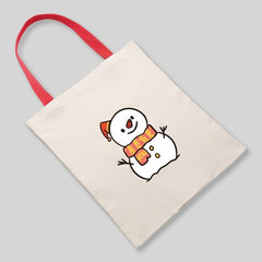 Snowman Pattern Canvas Shoulder Bag Eco Friendly Shopping Tote