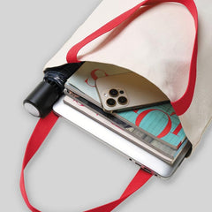 Snowman Pattern Canvas Shoulder Bag Eco Friendly Shopping Tote