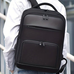 Men's Large Capacity Backpack with USB Charging Port & Luggage Strap