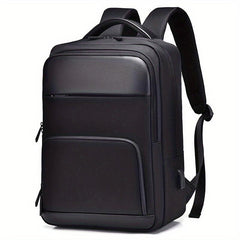 Men's Large Capacity Backpack with USB Charging Port & Luggage Strap