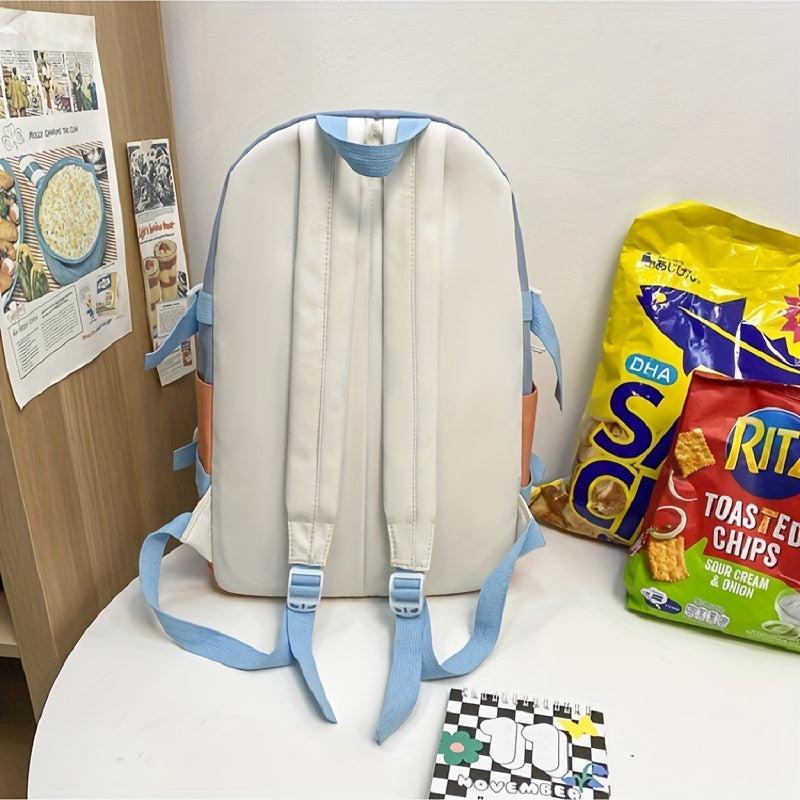 Large Capacity Contrast Backpack for School and Travel