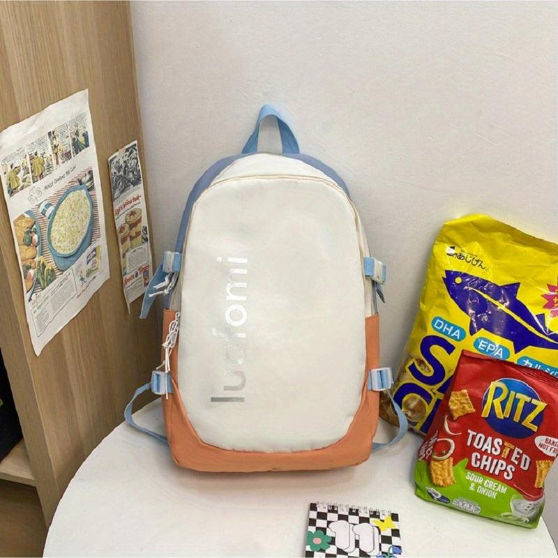 Large Capacity Contrast Backpack for School and Travel