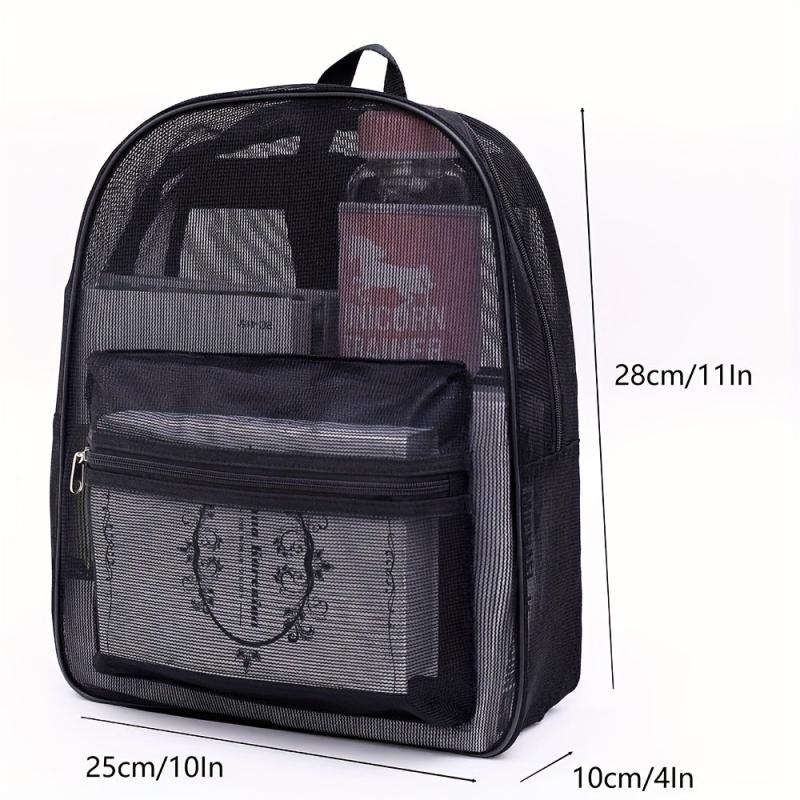 Heavy Duty Mesh Backpack With Padded Shoulder Straps