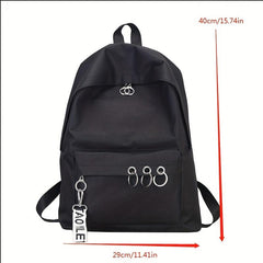Casual Canvas Backpack Schoolbag Men Women Travel Bag Letter Pattern