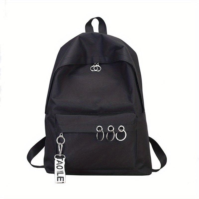 Casual Canvas Backpack Schoolbag Men Women Travel Bag Letter Pattern