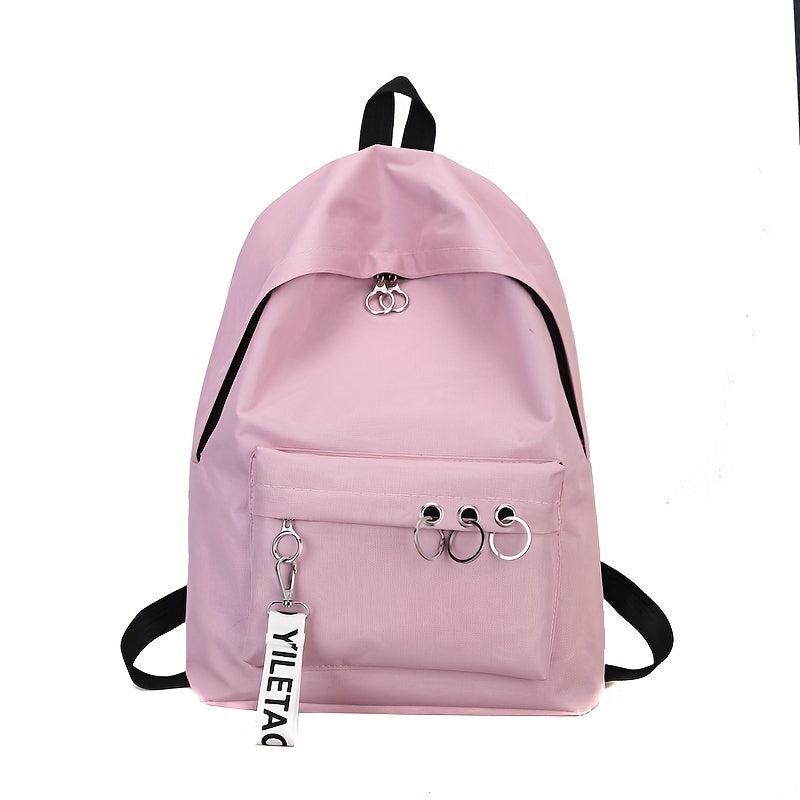 Casual Canvas Backpack Schoolbag Men Women Travel Bag Letter Pattern