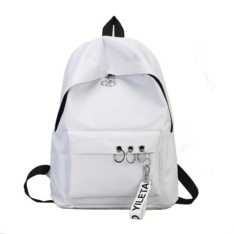 Casual Canvas Backpack Schoolbag Men Women Travel Bag Letter Pattern