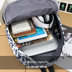 Leopard Grain Backpack Lightweight Schoolbag for Students Casual Bag