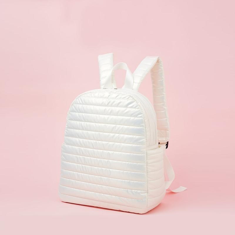 Quilted Backpack Purse Lightweight Travel Double Shoulder Bag