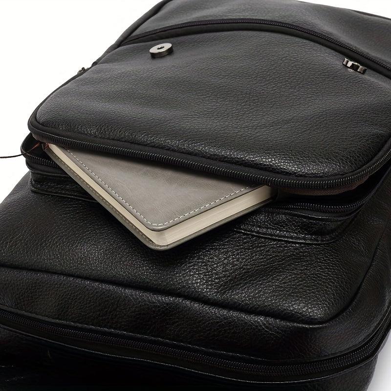 Anti-theft Men's Backpack for Business Travel, Flip Cover Design