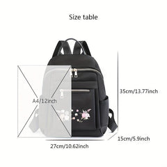 Casual Flower Embroidery Backpack Lightweight Waterproof Oxford Cloth