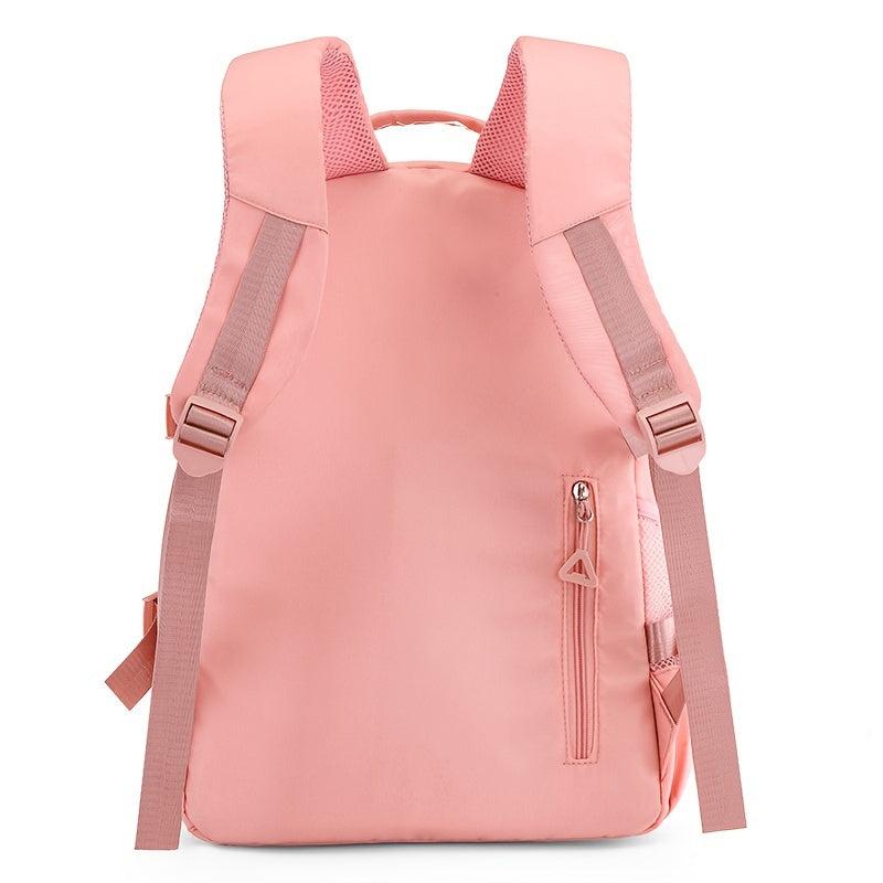 Ultralight Plaid Pattern Backpack with Badges for Girls