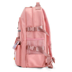 Ultralight Plaid Pattern Backpack with Badges for Girls