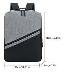 Contrast Backpack With USB Charging Port Large Travel Business Laptop Bag