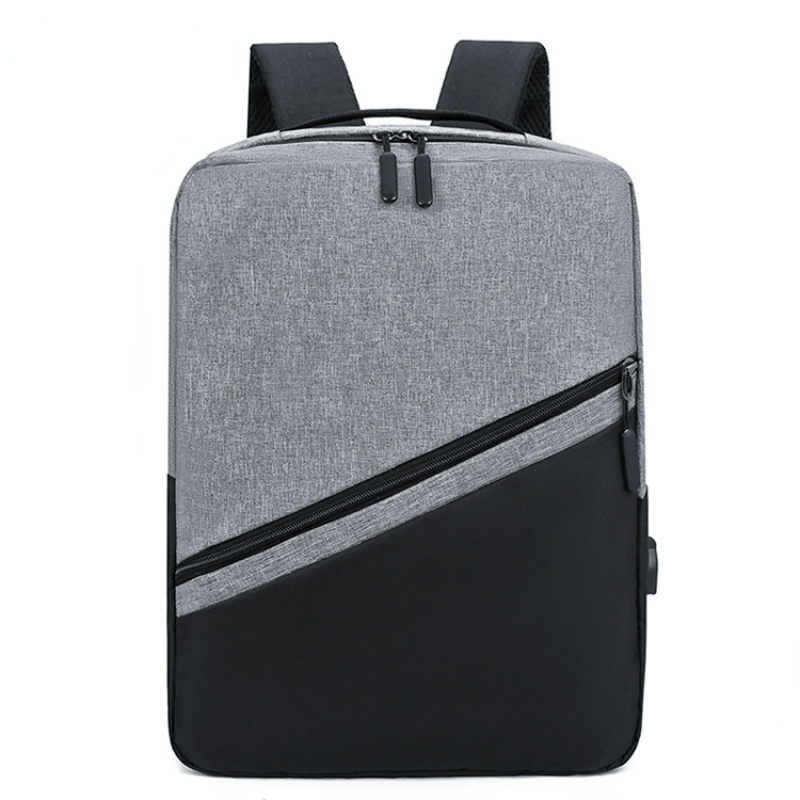Contrast Backpack With USB Charging Port Large Travel Business Laptop Bag