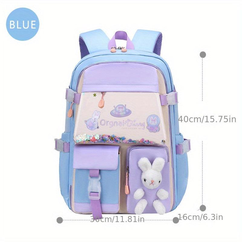 Princess Style Little Rabbit Doll Backpack With Colorful Sequins for Girls