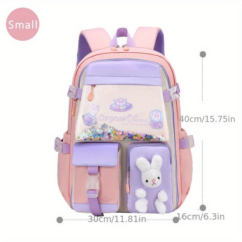 Princess Style Little Rabbit Doll Backpack With Colorful Sequins for Girls