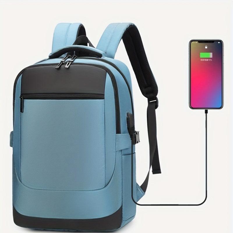 Men's Oxford Bag with USB Charging Port, Large Capacity, Water-Resistant