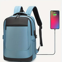 Men's Oxford Bag with USB Charging Port, Large Capacity, Water-Resistant