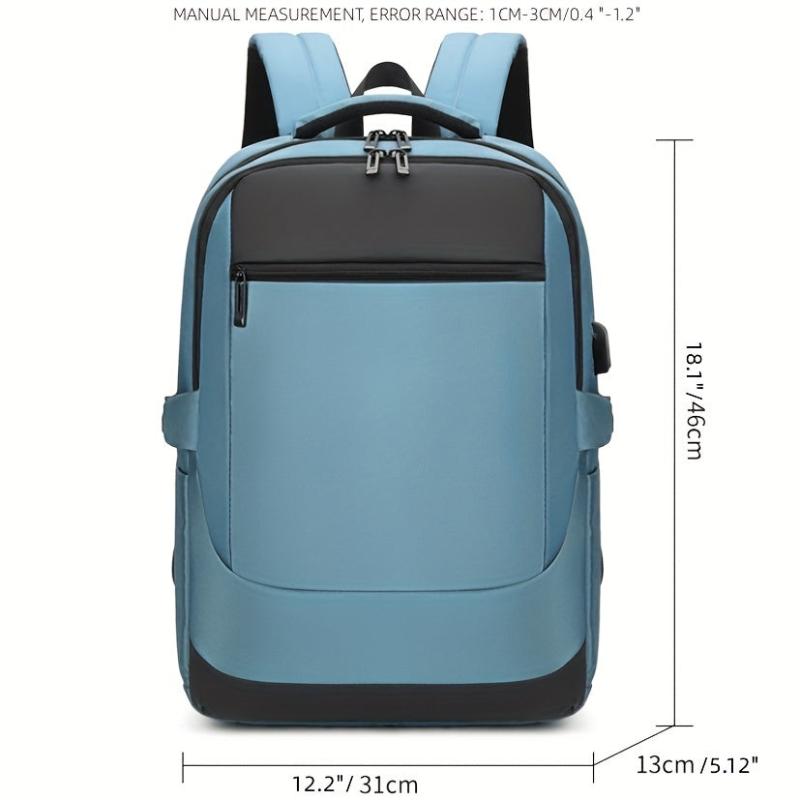 Men's Oxford Bag with USB Charging Port, Large Capacity, Water-Resistant